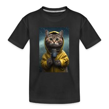 Cat Lusitg Regenmante Pluie Prévisions Météo Météo - T-shirt bio Premium Enfant - noir - Devant