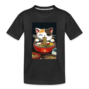 Cat Japonais Ramen Otaku Anime - T-shirt bio Premium Enfant - noir - Devant