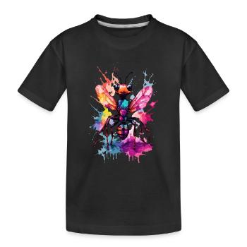 Ameise kühl in Aquarellen. Illustration. Neon - Kinder Premium Bio T-Shirt - Schwarz - Vorne