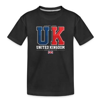UK - Kids' Premium Organic T-Shirt - black - Front
