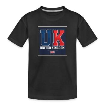 UK - Kids' Premium Organic T-Shirt - black - Front