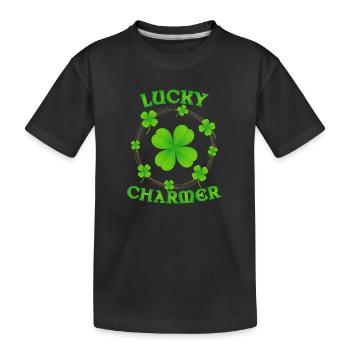 Lucky Charmer St Patrick's Day - Kids' Premium Organic T-Shirt - black - Front