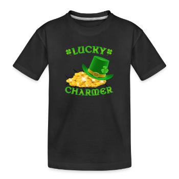 Lucky Charmer St Patrick's Day - Kids' Premium Organic T-Shirt - black - Front