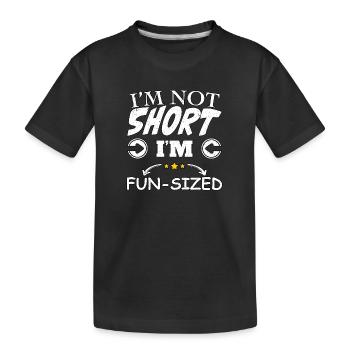 Je ne suis pas petit, je suis de taille amusante - T-shirt bio Premium Enfant - noir - Devant