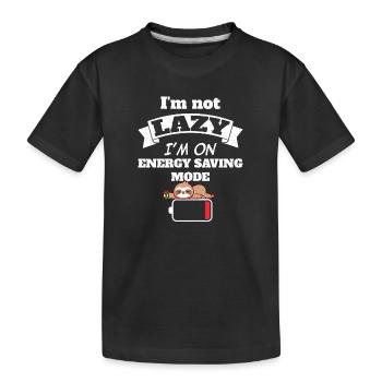 Je ne suis pas paresseux, je suis en mode économie d’énergie - T-shirt bio Premium Enfant - noir - Devant