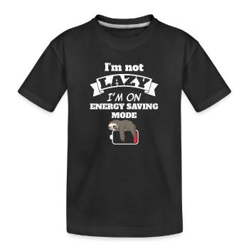 Je ne suis pas paresseux, je suis en mode économie d’énergie - T-shirt bio Premium Enfant - noir - Devant