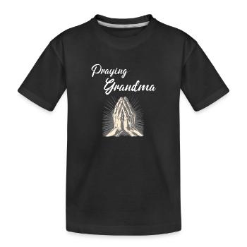 Praying Grandma - Betende Oma - Kids' Premium Organic T-Shirt - black - Front