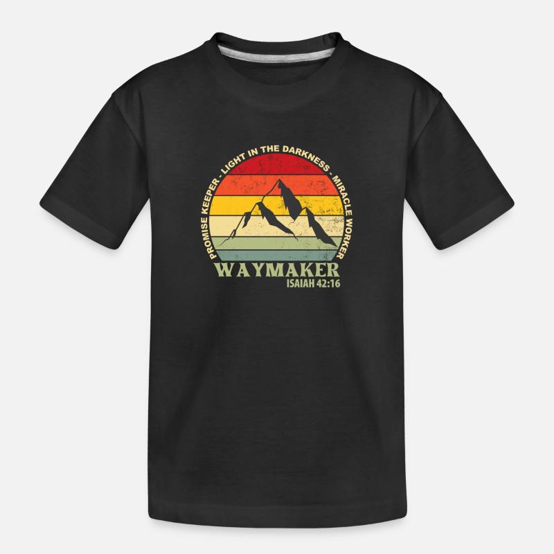 Waymaker Promise Keeper Miracle Worker Christian - Kinder Premium Bio T-Shirt - Schwarz