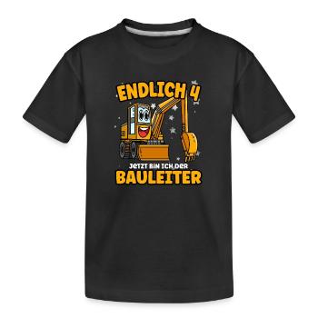 Endlich 4 - jetzt bin ich der Bauleiter - Kinder Premium Bio T-Shirt - Schwarz - Vorne