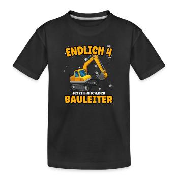 Endlich 4 - jetzt bin ich der Bauleiter - Kinder Premium Bio T-Shirt - Schwarz - Vorne