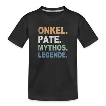 Onkel Pate Mythos Legende - Kinder Premium Bio T-Shirt - Schwarz - Vorne