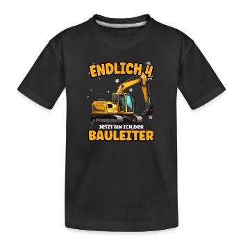 Endlich 4 - jetzt bin ich der Bauleiter - Kinder Premium Bio T-Shirt - Schwarz - Vorne