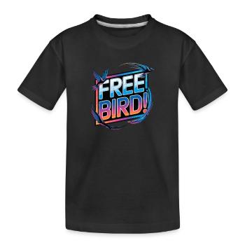 Free Bird - frei wie ein Vogel - Kinder Premium Bio T-Shirt - Schwarz - Vorne