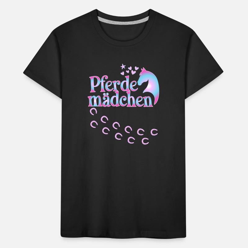 Pferdemädchen - Mädchen liebt Pferde Kinder Premium Bio T-Shirt