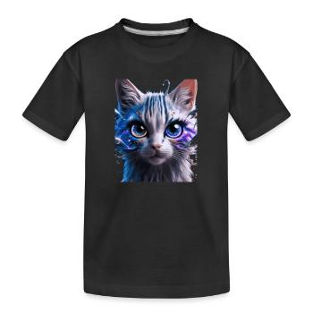 Chat de l’espace - T-shirt bio Premium Enfant - noir - Devant