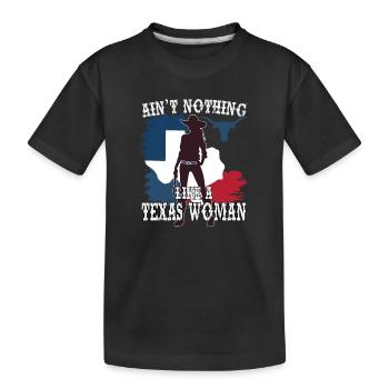 N’a rien à voir avec une femme texane - T-shirt bio Premium Enfant - noir - Devant
