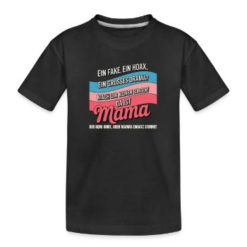 Da ist Mama – Heldin im Reimchaos - Kinder Premium Bio T-Shirt - Schwarz - Vorne