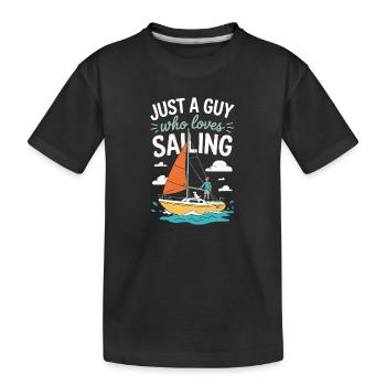 Juste un gars qui aime la voile – Sail Design - T-shirt bio Premium Enfant - noir - Devant