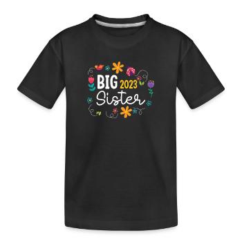 Grande Sœur 2023 Big Sis 23 - T-shirt bio Premium Enfant - noir - Devant