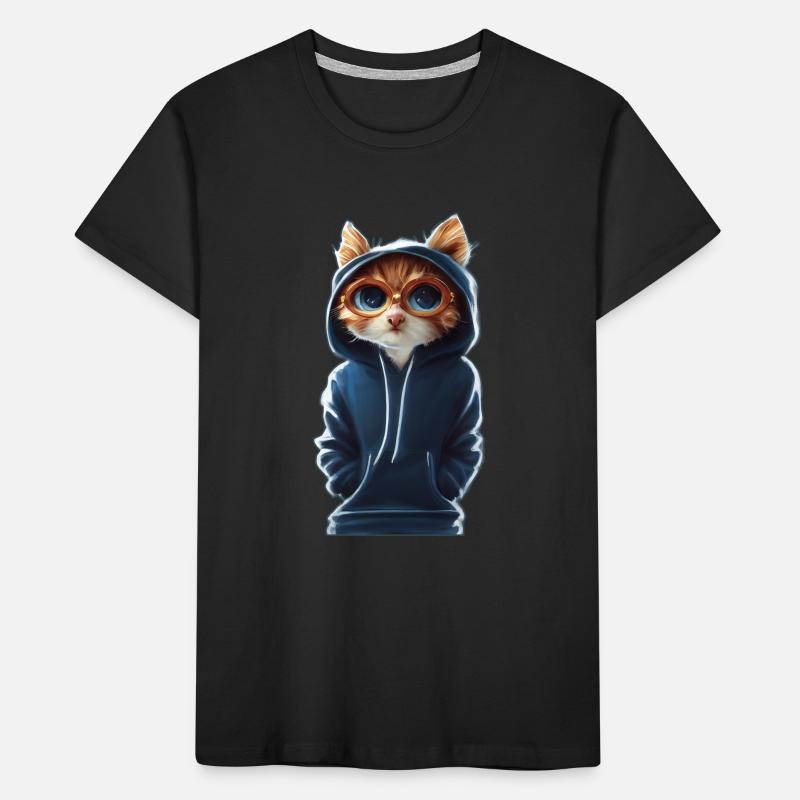 Chat avec Pull 2 T-shirt bio Premium Enfant
