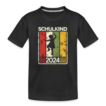 Schulkind 2024 - Kinder Premium Bio T-Shirt - Schwarz - Vorne