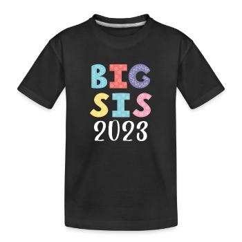 Grande Sœur 2023 Big Sis 23 - T-shirt bio Premium Enfant - noir - Devant
