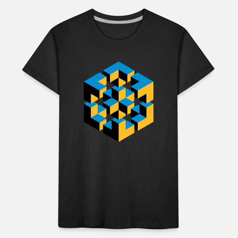 Figure impossible imagination géométrie cube Escher T-shirt bio Premium Enfant