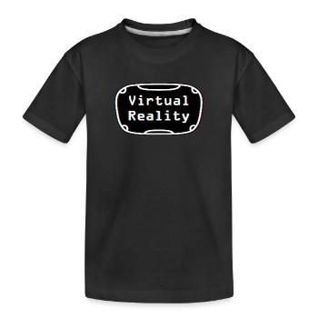 Virtual-Reality-Erlebnis - VR-Headset-Design - Kinder Premium Bio T-Shirt - Schwarz - Vorne