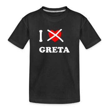 Ich mag Greta nicht mehr - Kinder Premium Bio T-Shirt - Schwarz - Vorne