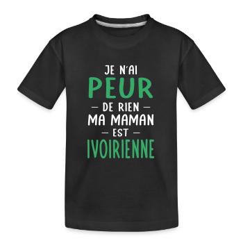 Je n'ai peur de rien ma maman est Ivoirienne - T-shirt bio Premium Enfant - noir - Devant