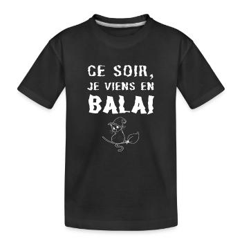 Ce soir je viens en balai - Halloween - T-shirt bio Premium Enfant - noir - Devant