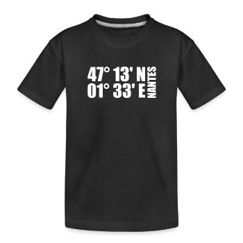 Nantes Koordinaten - Kinder Premium Bio T-Shirt - Schwarz - Vorne
