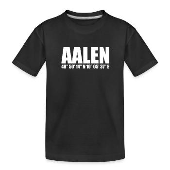 Aalen Koordinaten - Kinder Premium Bio T-Shirt - Schwarz - Vorne
