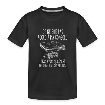 accro à ma console - T-shirt bio Premium Enfant - noir - Devant