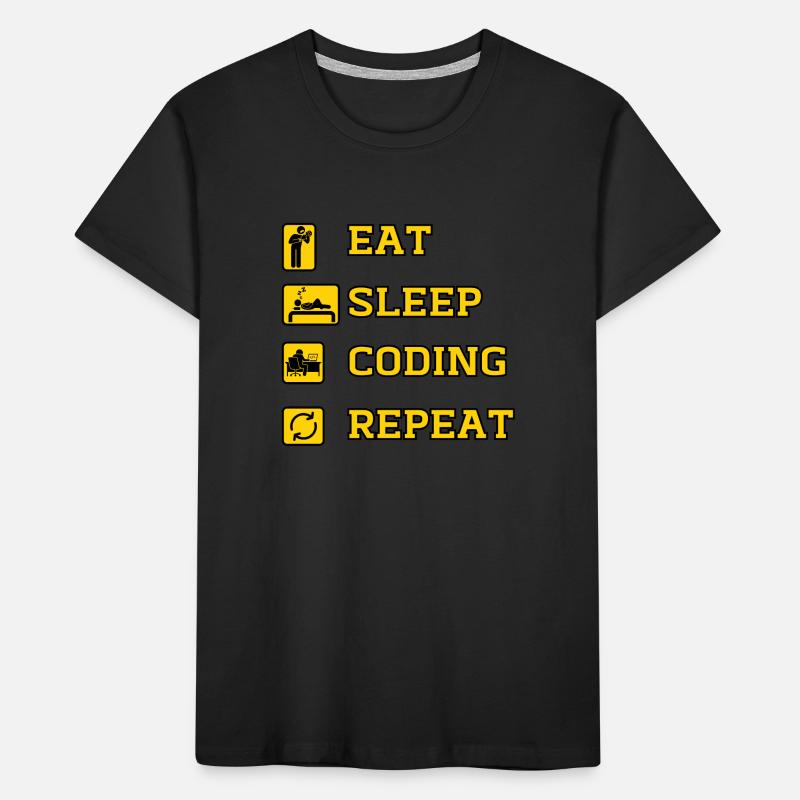 Eat Coding Repeat Kids' Premium Organic T-Shirt