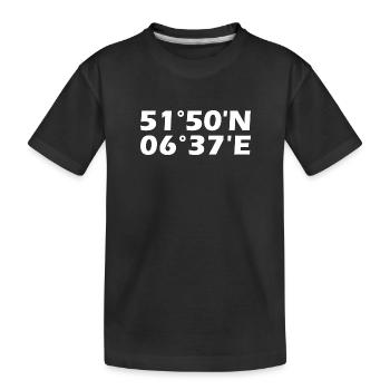 Bocholt Koordinaten - Kinder Premium Bio T-Shirt - Schwarz - Vorne