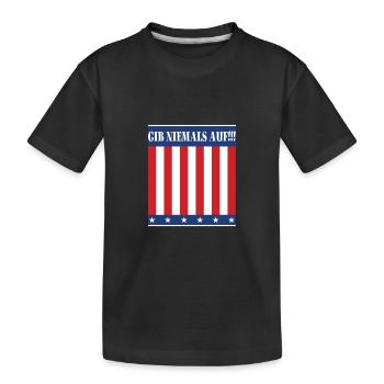 Never give up - Kids' Premium Organic T-Shirt - black - Front