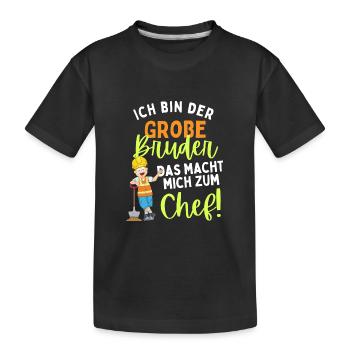 Ich bin der große Bruder das macht mich zum Chef - Kinder Premium Bio T-Shirt - Schwarz - Vorne