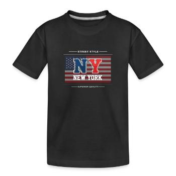 New York - Kinder Premium Bio T-Shirt - Schwarz - Vorne