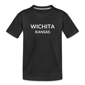Wichita, Kansas, USA - Kids' Premium Organic T-Shirt - black - Front