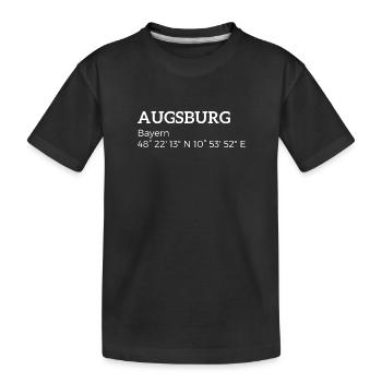 Augsbourg Bavière coordonnées - T-shirt bio Premium Enfant - noir - Devant