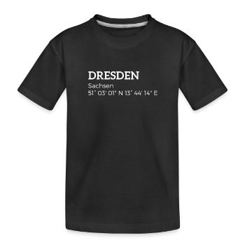 les coordonnées Dresde Saxe - T-shirt bio Premium Enfant - noir - Devant