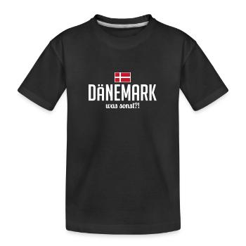 Dänemark was sonst Spruch Urlaubsland Urlaub - Kinder Premium Bio T-Shirt - Schwarz - Vorne