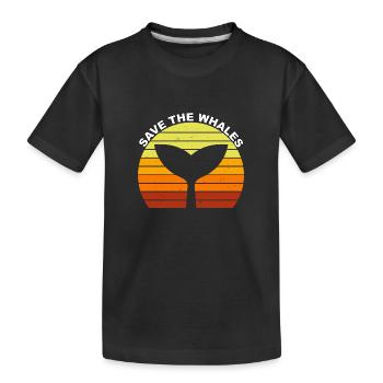 Rettet die Wale Ozean Orca Blauwal Buckelwal - Kinder Premium Bio T-Shirt - Schwarz - Vorne