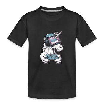 Licorne de jeu - T-shirt bio Premium Enfant - noir - Devant