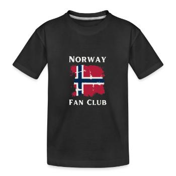 Norway Fan Club Winter Holiday Hiking Gift - Kids' Premium Organic T-Shirt - black - Front
