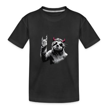 Rocker Sloth - Idée cadeau amusante pour les motards - T-shirt bio Premium Enfant - noir - Devant