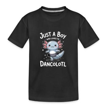 Just A boy who loves dance Ballett Tänzer Geschenk - Kinder Premium Bio T-Shirt - Schwarz - Vorne