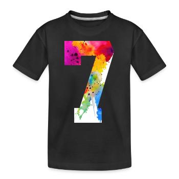 NUMBER 7 YEARS OLD 7TH BIRTHDAY - Kids' Premium Organic T-Shirt - black - Front