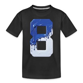 NO. 8 NUMBER 8 BLUE WHITE 8TH BIRTHDAY - Kids' Premium Organic T-Shirt - black - Front